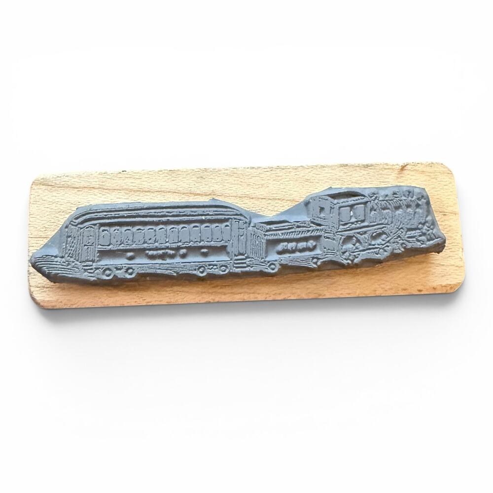 Magenta Canada Train With Cars RARE Rubber Stamp - Picture 2 of 3